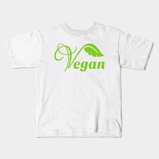 Green Vegan Logo Kids T-Shirt